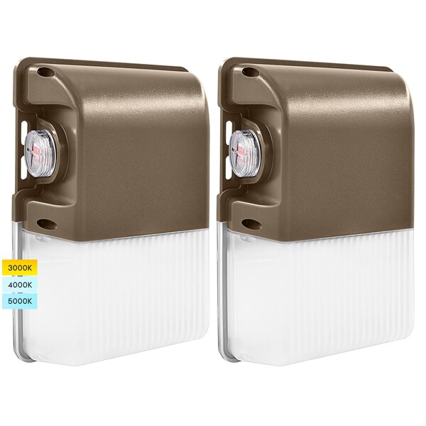 Luxrite Outdoor Dusk to Dawn LED Wall Pack 15/20/25W Up to 3000LM 3CCT 3000K-5000K IP65 Frosted, 2PK LR40616-2PK - main